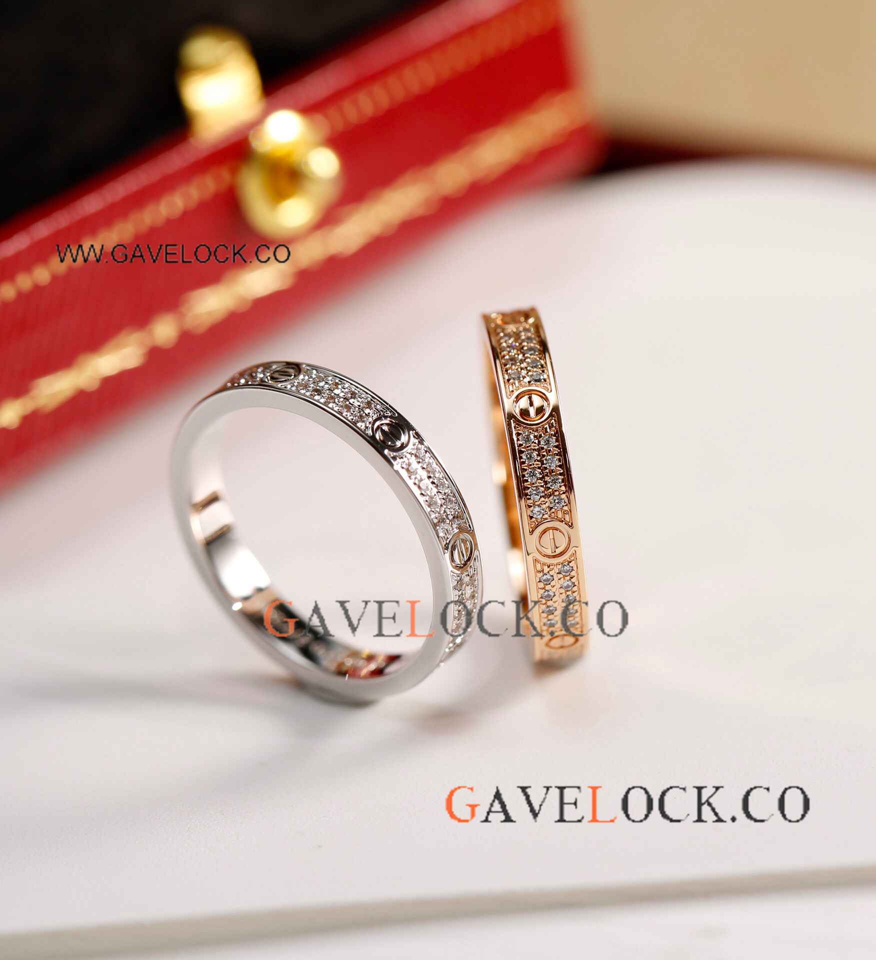 Luxury Jewelry Ring Cartier Love Double-row Diamond Ring Small model